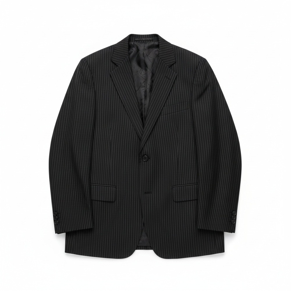 Adams Row Richman Navy Blue Pinstripe Two Button‎ Blazer, Men's 44L Sport Coat
